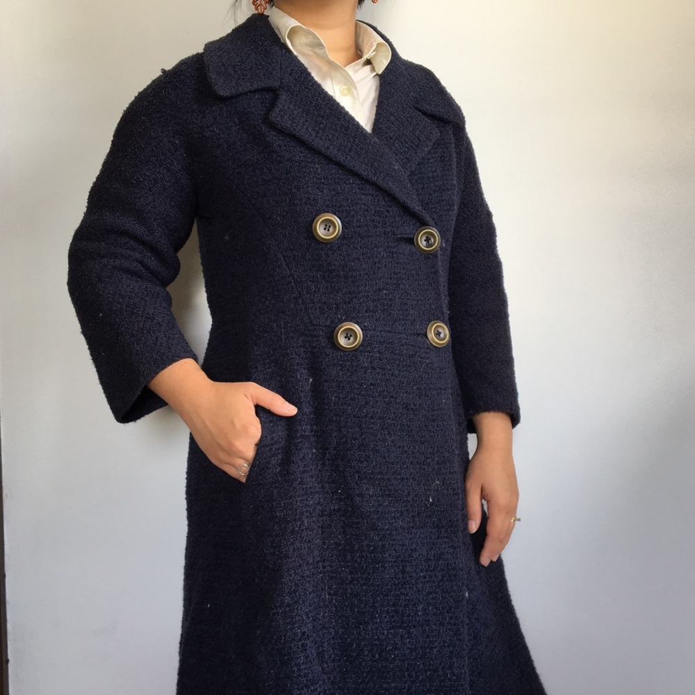 VTG Joseph Horne Co. Navy Tweed Coat